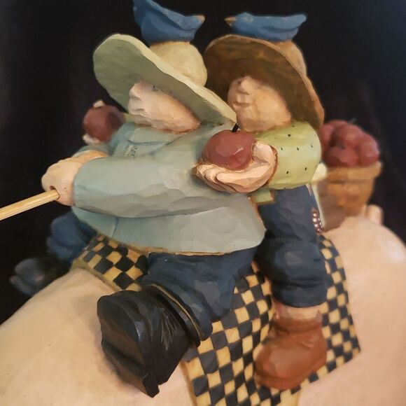 RARE Vtg 1997 Williray Studio Farm Couple Riding Giant Pig - WW3034 Original Box - Picture 4 of 12